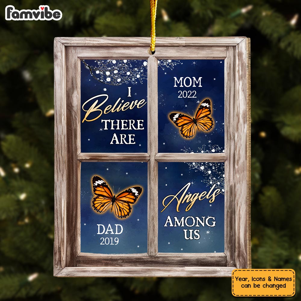 Personalized Memorial Butterfly I Believe There Are Angels Among Us Ornament 30091 Primary Mockup