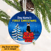 Personalized Dog First Christmas Circle Ornament NB211 85O47 1