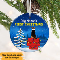 Personalized Dog First Christmas Circle Ornament NB211 85O47 thumb 1