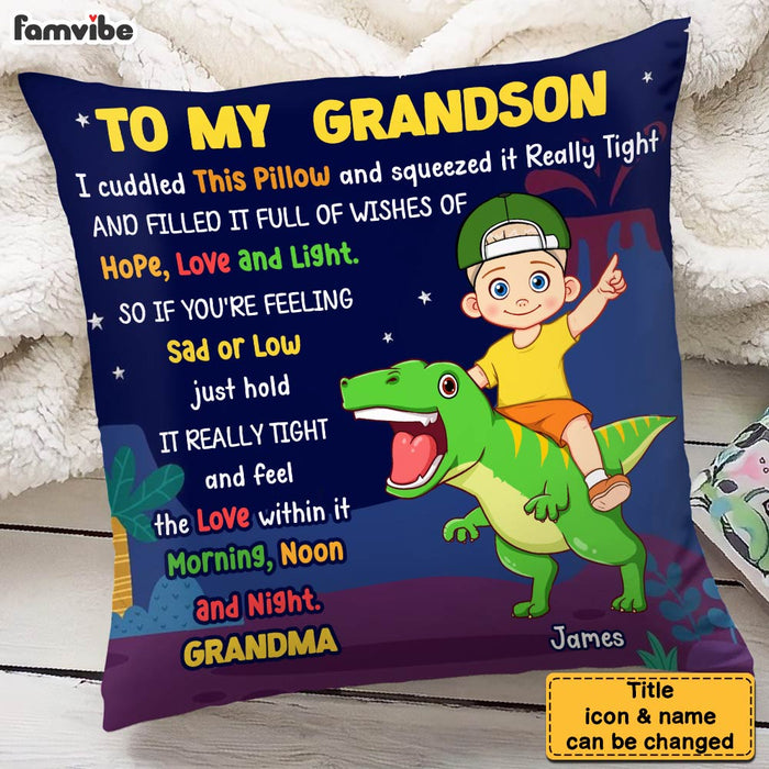 Personalized Gift For Grandson Baby Shark Hug This Pillow 27887 - Famvibe