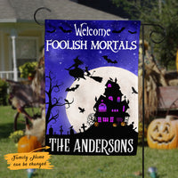 Personalized Halloween Welcome Mortals Flag JL204 30O47 thumb 1