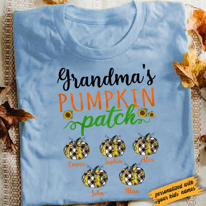 Personalized Grandma's Pumpkin Patch Fall Halloween T Shirt AG201 81O34 1