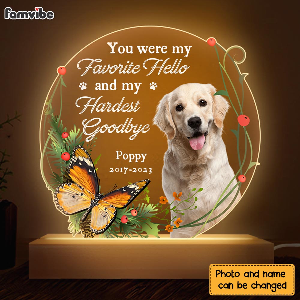 Personalized Gift For Loss Of Dog Photo Custom Plaque LED Lamp Night Light 31628 Primary Mockup