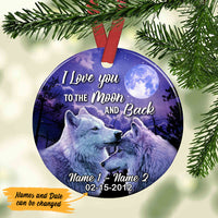 Personalized To The Moon Wolf Couple  Ornament SB163 26O47 thumb 1