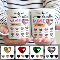 Personalized Mom Grandma Heart French Maman Grand-mère Cœur Mug AP124 95O47 thumb 1