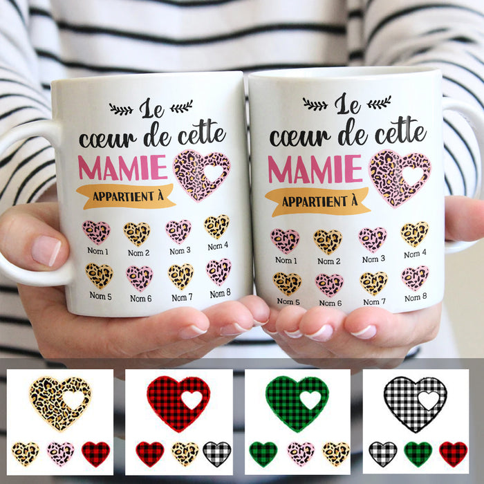 Personalized Mom Grandma Heart French Maman Grand-mère Cœur Mug AP124 95O47 1