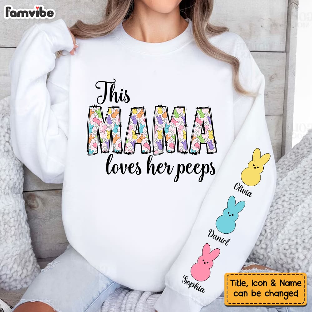 Personalized Gift For Grandma Easter Peeps Unisex Sleeve Printed Standard Sweatshirt 31642 Primary Mockup