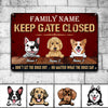 Personalized Dog Welcome Keep Gate Closed Metal Sign JL101 24O34 1