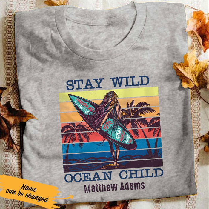 Personalized Surfing Ocean Child White T Shirt JN152 81O36 1