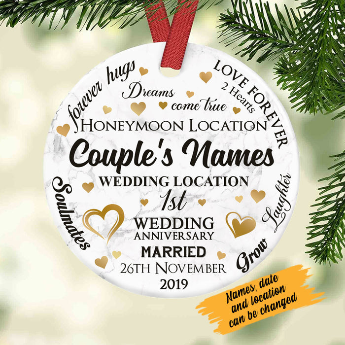 Personalized Wedding Anniversary  Ornament OB61 30O58 1