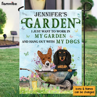 Personalized Work In Garden And Hangout With Dogs Flag 25612 thumb 1
