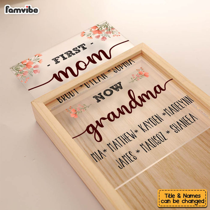 Personalized Gift For Nana First Mom Now Grandma Picture Frame Light Box 31484 1