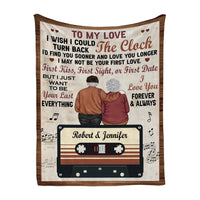 Personalized Anniversary Gift For Couples Turn Back The Clock Blanket 30668 thumb 1