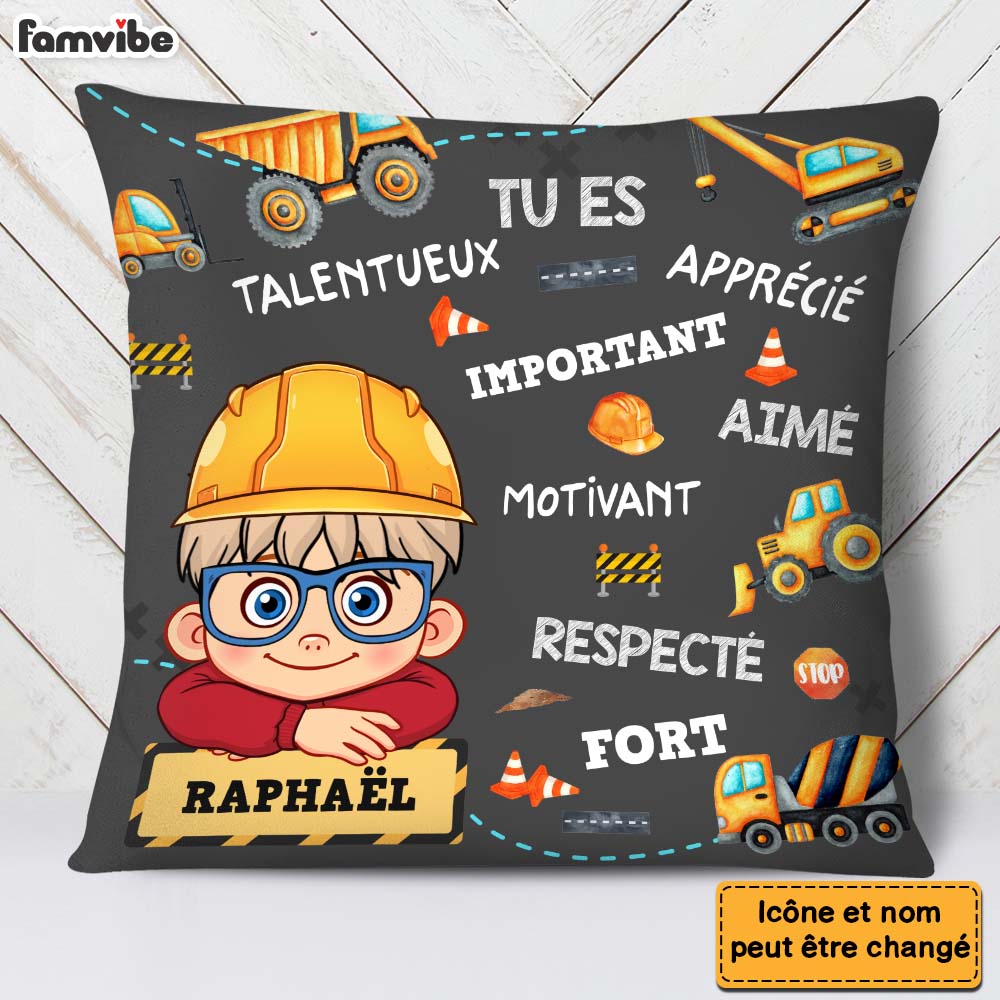 Personalized Gift For Grandson Construction French Pillow 30722 Primary Mockup