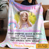 Personalized Gift For Granddaughter Rainbow Photo Custom Blanket 31464 1
