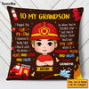 Personalized Gift For Grandson To My Grandson Fireman Kid Pillow 30791 1