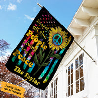 Personalized Hippie Imagine Sunflower Flag JL111 30O36 thumb 1