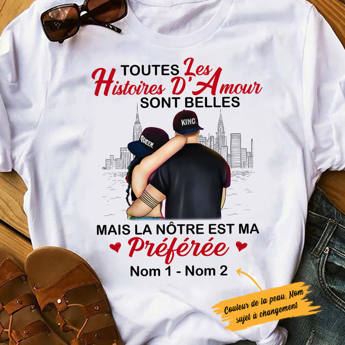 Personalized Couple French Coupler Love Story T Shirt MR294 30O53 1