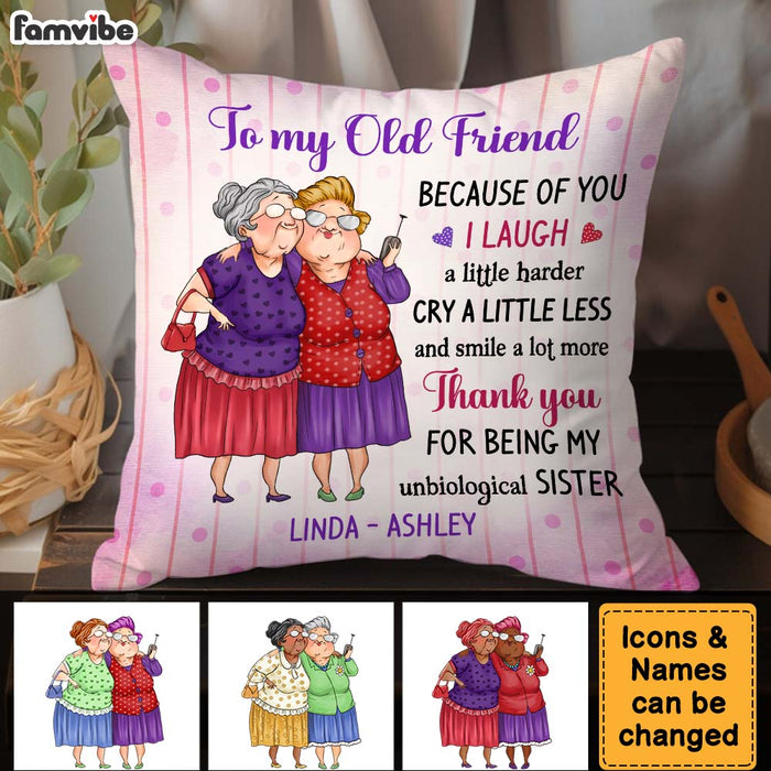 Personalized Gift For Old Friend My Unbiological Sister Pillow 30929 1