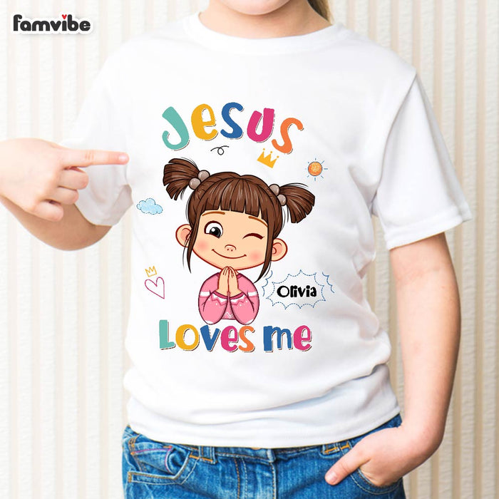 Personalized Gift For Granddaughter Jesus Loves Me Kid T Shirt - Kid Hoodie - Kid Sweatshirt 30239 1
