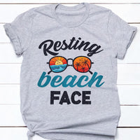 Resting Beach Face White T Shirt JN277 85O36 thumb 1