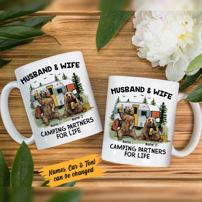 Personalized Couple Bear Husband Wife Camping Mug JN151 81O58 1