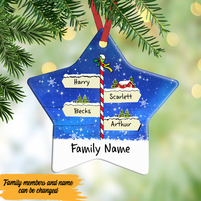 Personalized Family Christmas Signpost  Ornament OB281 87O47 1