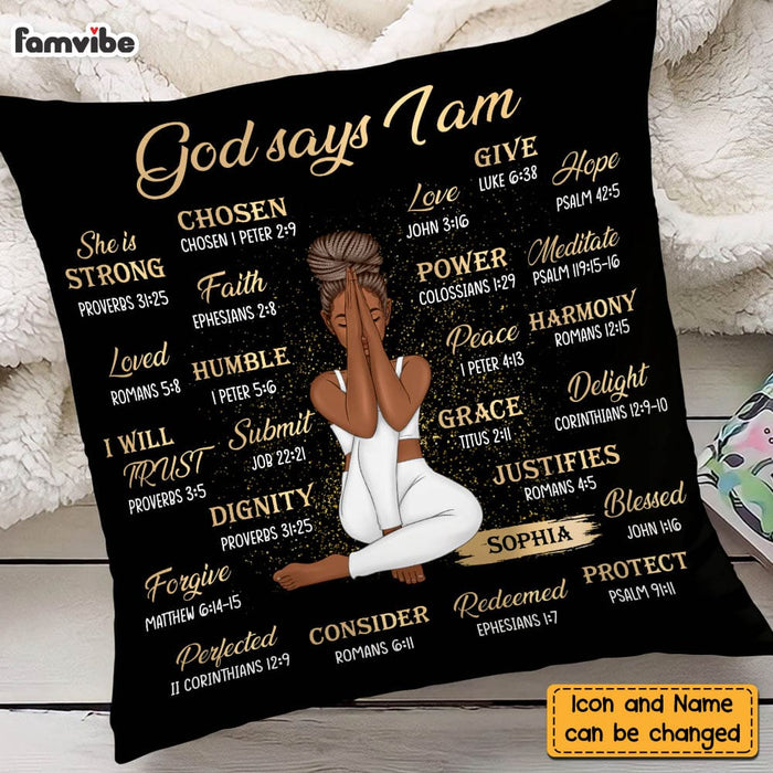 Personalized Daughter God Says I Am Bible Verses Pillow DB292 30O58 1