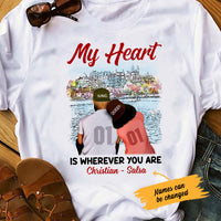 Personalized BWA Couple My Heart Is Wherever You Are T Shirt AG262 73O47 thumb 1