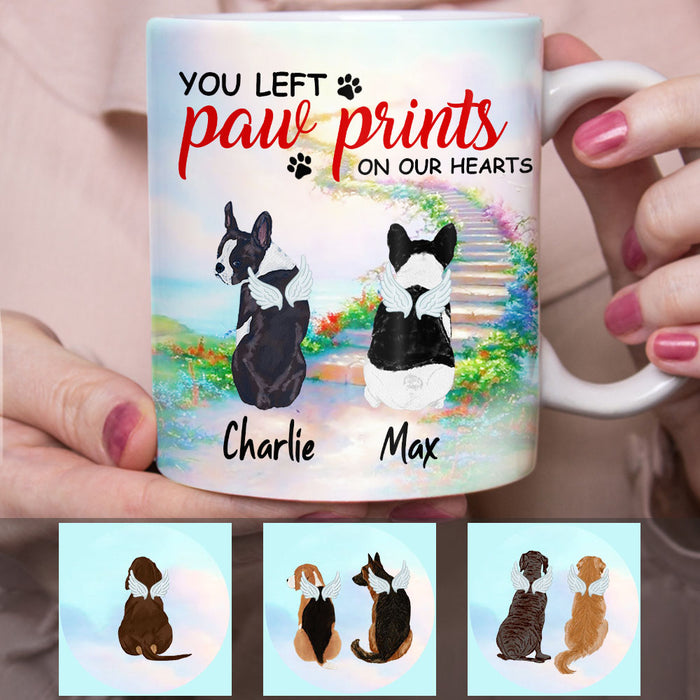 Personalized  You Left Paw Prints on My Heart Dog Memorial Mug OB191 67O53 1