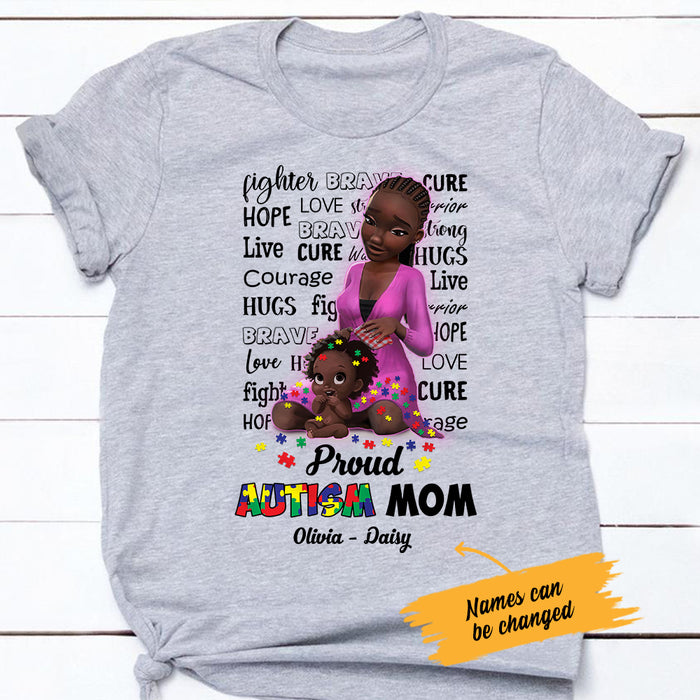Personalized Proud Autism Mom BWA T Shirt AG42 65O47 1