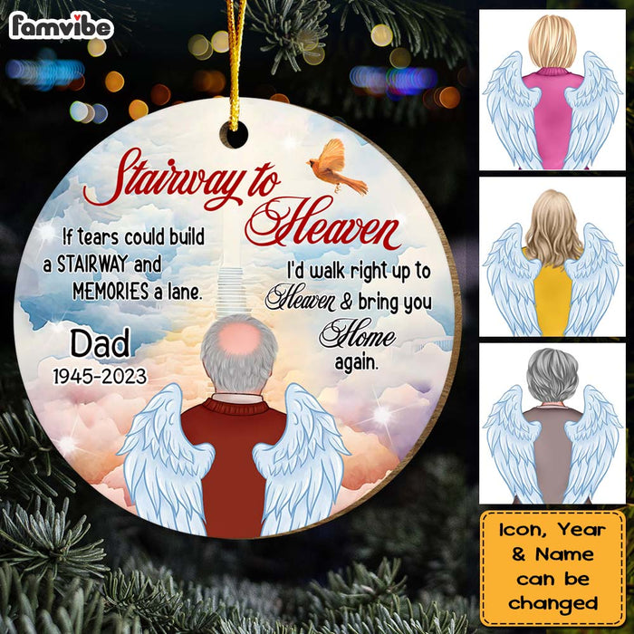 Personalized Memorial Gift Stairway To Heaven Circle Ornament 30090 1