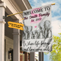 Personalized Elephant Family Flag AG211 85O36 thumb 1
