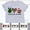 Personalized Peace Love Dog Christmas T Shirt OB154 30O58 1