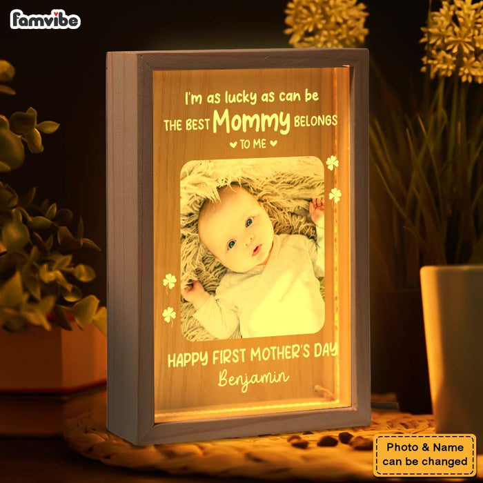 Personalized Newborn Baby Gift I'm As Lucky As Can Be Picture Frame Light Box 31443 1