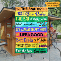 Personalized Backyard Tiki Bar Rules Gardening Flag AG83 65O47 thumb 1