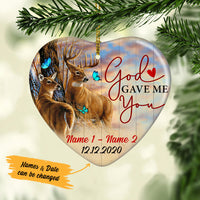 Personalized Deer Couple God Gave Me You Benelux Ornament  Heart Ornament NB202 95O53 thumb 1
