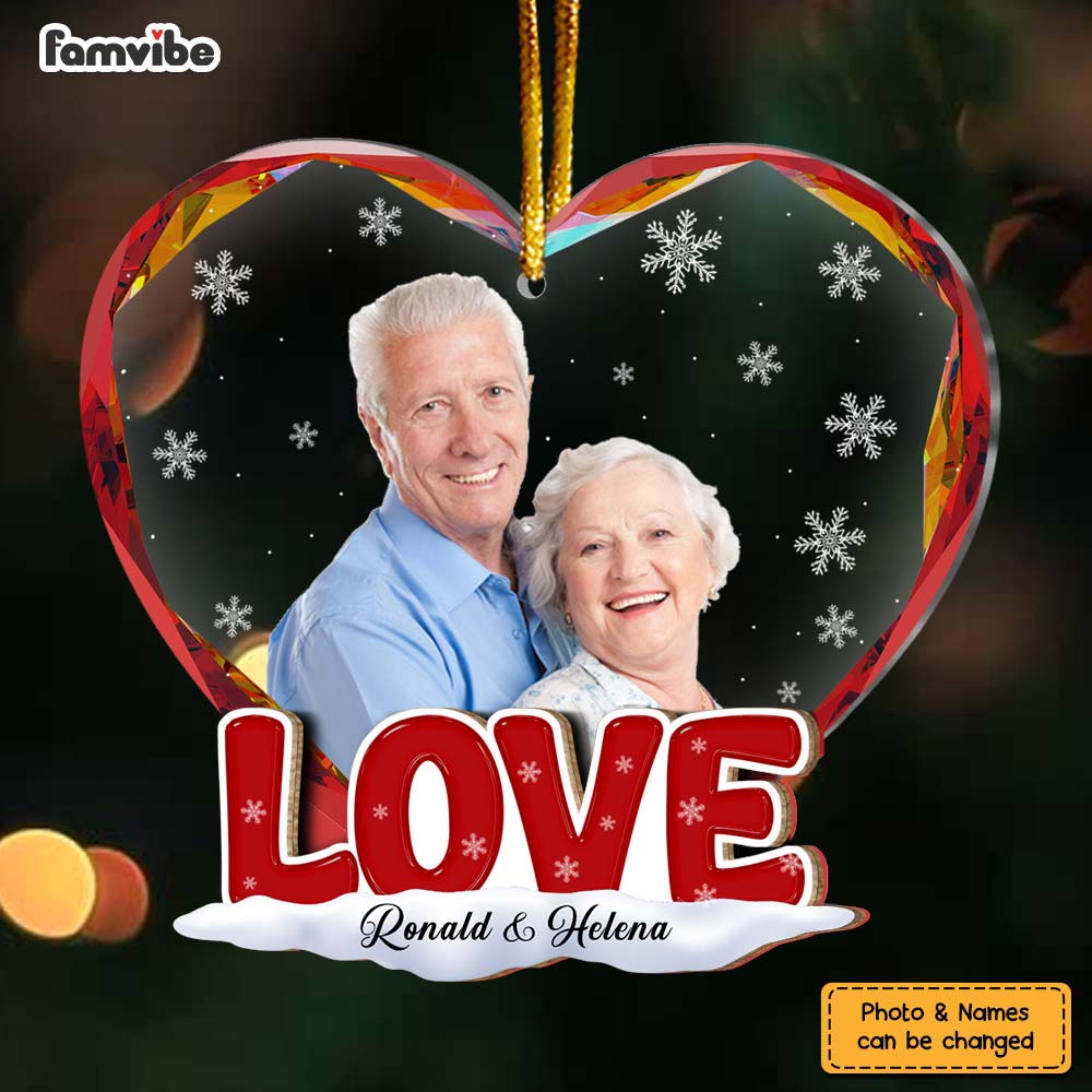 Personalized Couple Love Cut Out Photo 2 Layered Mix Ornament 30164 Primary Mockup