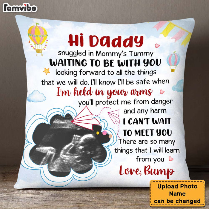 Personalized Gift For Dad To Be I Can't Wait To Meet You Pillow 25570 1