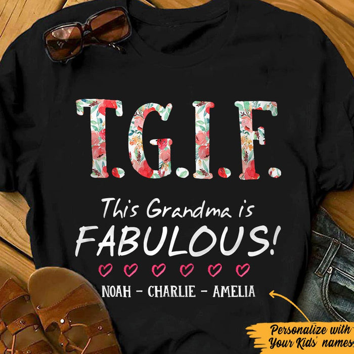 Personalized Grandma Fabulous T Shirt JN133 95O57 1