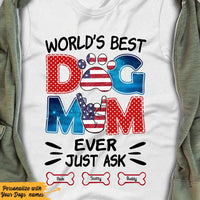 Personalized Dog Mom White T Shirt JN133 73O57 thumb 1