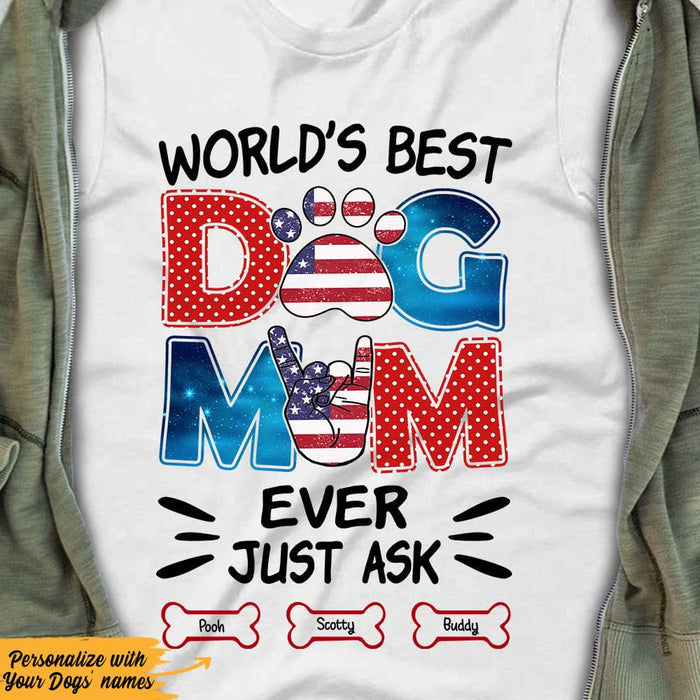 Personalized Dog Mom White T Shirt JN133 73O57 1