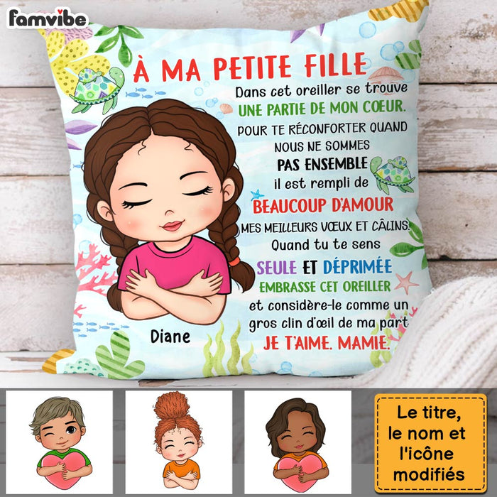 Personalized Gift For Granddaughter French Turtle Hug This Pillow 30834 1