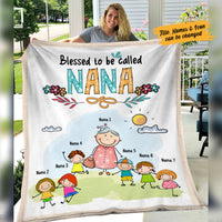 Personalized Blessed To Be Called Grandma Cartoon Blanket NB232 30O58 thumb 1
