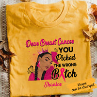 Personalized Dear Breast Cancer BWA T Shirt AG195 28O65 thumb 1