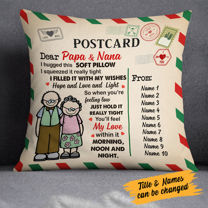 Personalized Grandma Grandpa Hug This Soft Pillow MR111 95O34 (Insert Included) 1