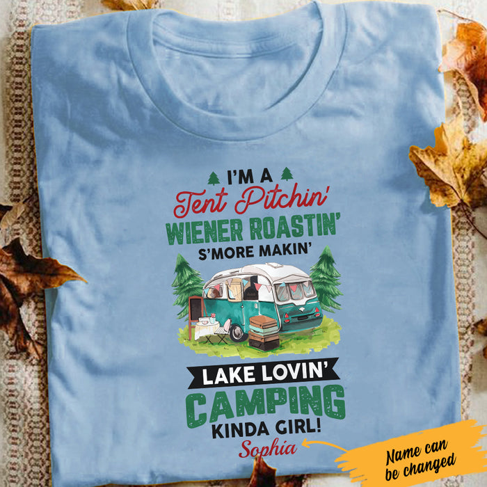 Personalized Camping Girl White T Shirt JN291 87O47 1