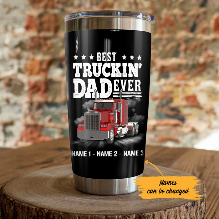 Personalized Trucker Dad Steel Tumbler DB11 87O36 1