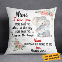 Personalized Grandma & Mom Elephant  Pillow NB192 95O58 (Insert Included) thumb 1