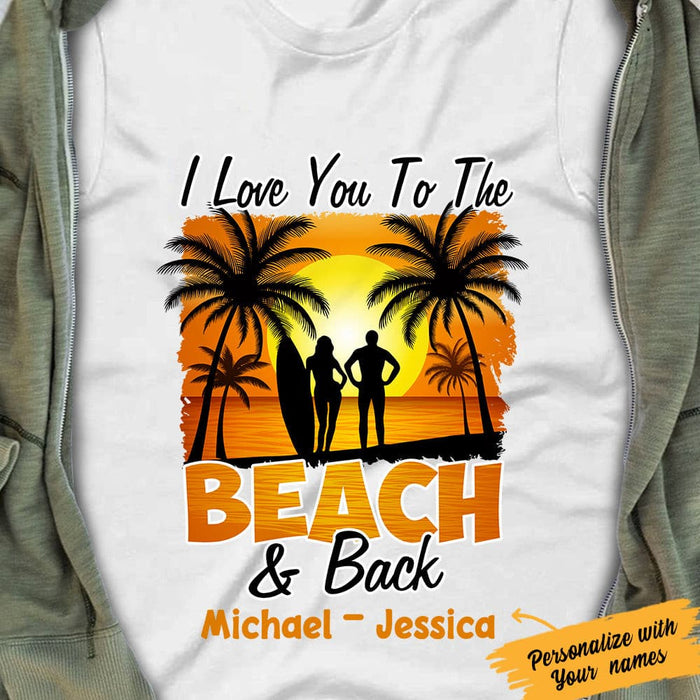 Personalized Surfing Husband & Wife White T Shirt JN221 95O47 1
